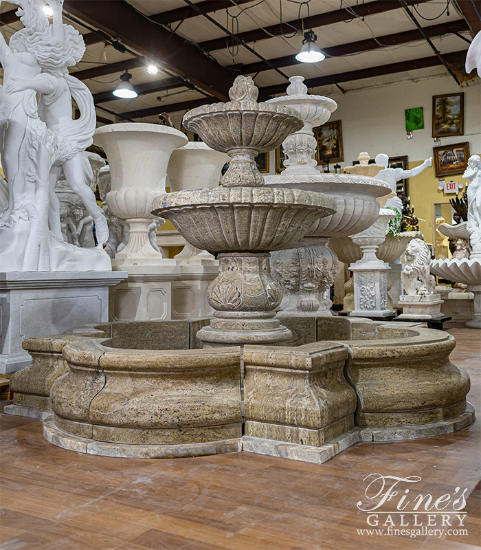 Marble Fountains  - Solid Granite Courtyard Fountain - MF-1394